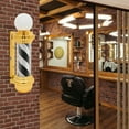 thumbnail image 4 of 68cm Barber Pole Light Golden Black White Rotating Salon Open Sign Wall Mount, 4 of 16