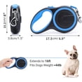 thumbnail image 2 of Dog Leash Retractable, 16ft Heavy Duty Walking Dog Leash for Medium Small Dogs up to 44lb, Anti-Slip Handle 360°Tangle-Free Nylon Tape, One-Handed One Button Lock and Release (Blue), 2 of 7