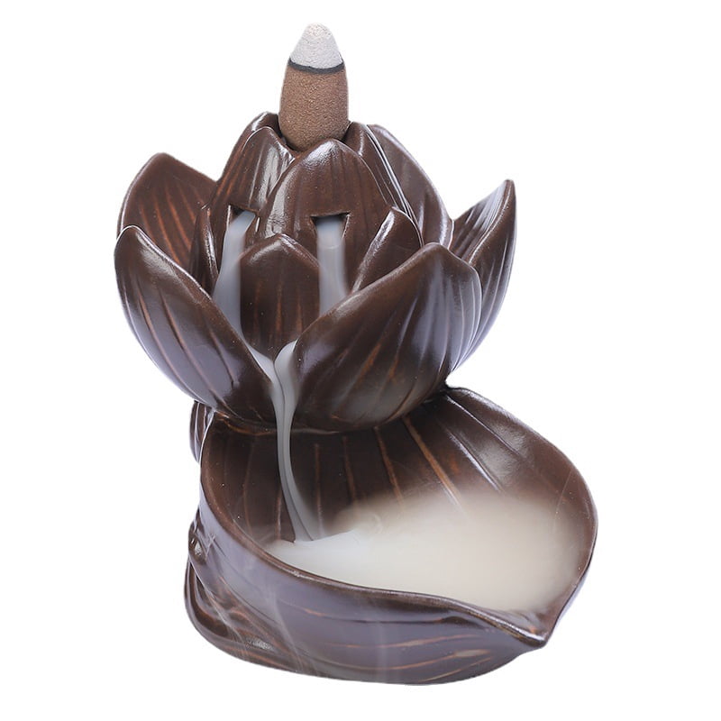 Incense Burner Waterfall Smoke, Indoor Waterfall Backflow Incense Holder, Aromatherapy Ornament, Backflow Incense Cones for Indoor Learning and Working Yoga