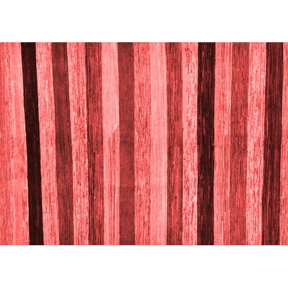 Ahgly Company Machine Washable Indoor Rectangle Abstract Red Modern Area Rugs, 7' x 9'