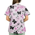 thumbnail image 4 of BDPORKAS Butterfly Scrubs for Women Stretchy Nurse Scrub Top V-Neck Casual Nursing Tops, 4 of 6