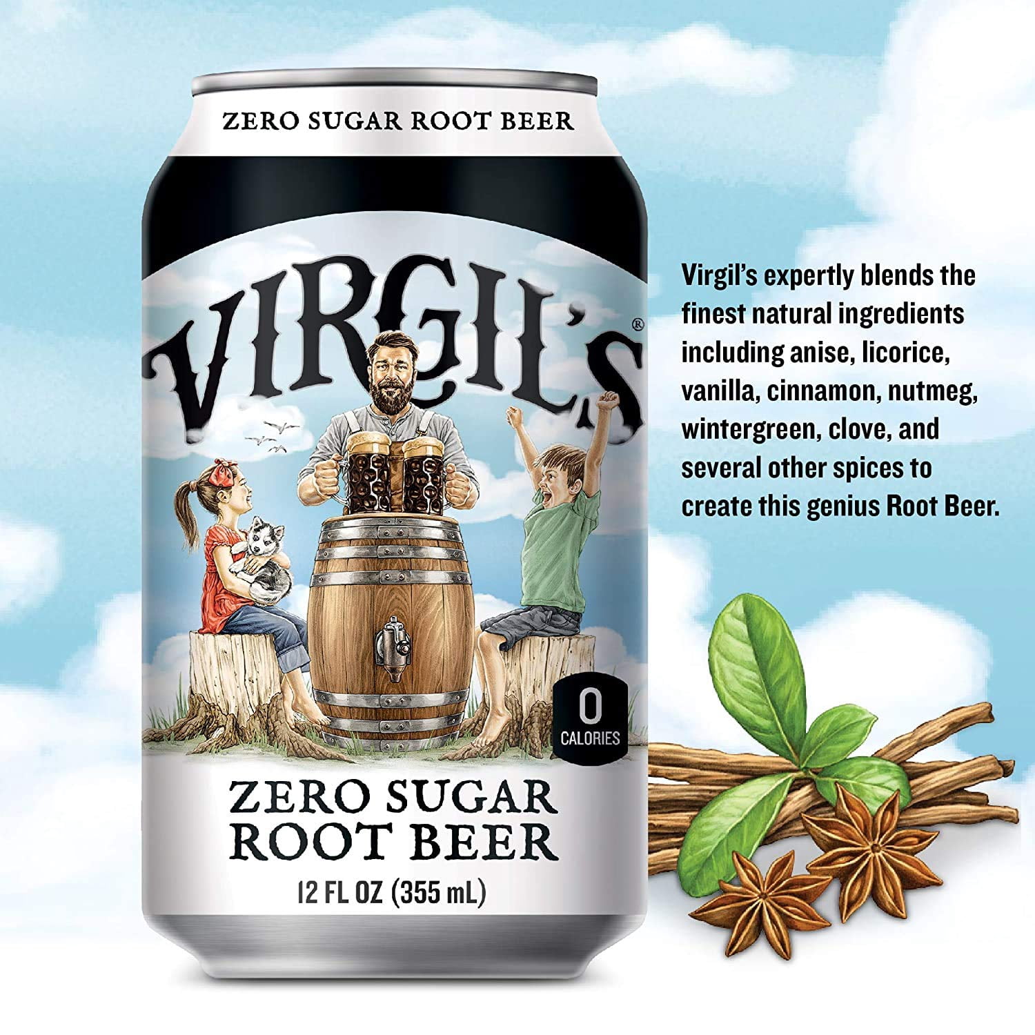 Zero Sugar Root Beer, Great Tasting Zero Calorie Keto Friendly Soda (12- 12oz cans)