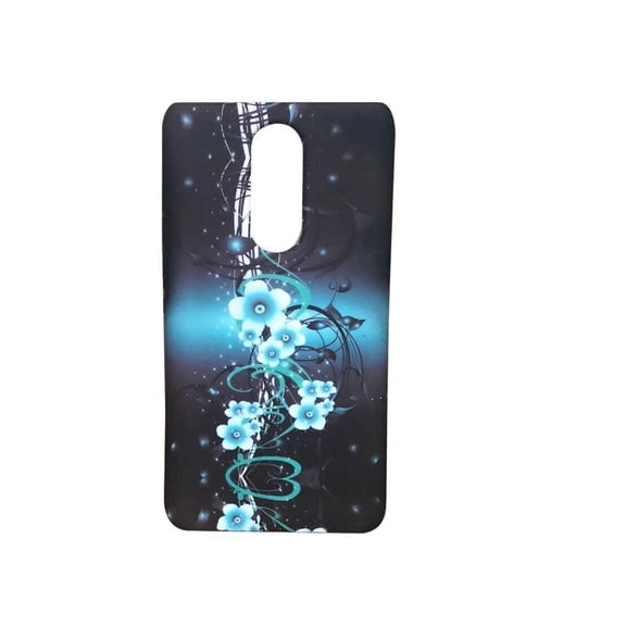 For LG Journey LTE L322DL / K30 2019 LM-X320 TPU 1-piece Flexible Skin Cover Phone Case   Tempered Glass - TPU Aqua Flower