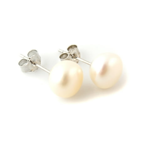 White Fashion Freshwater Fake Pearl Stud Earrings Jewelry M White Fashion Freshwater Fake Pearl Stud Earrings Jewelry M