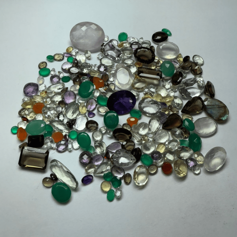 Loose Gemstones Natural Semi Precious Faceted Mix Gems 100 Carat Lot Multi-Color Faceted Stones