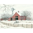 thumbnail image 2 of Jacobs, Cindy 18x15 White Modern Wood Framed Museum Art Print Titled - Winter Barn with Windmill, 2 of 4