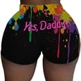 thumbnail image 7 of Seyurigaoka Seyurigaoka Women Shorts Summer High-Waist Pants Letters Dye Printed Party Club Run Wear, 7 of 7