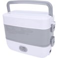 thumbnail image 1 of Self Cooking Electric Lunch Box, 250W Plug in Heated 2L Mini Rice Cooker 2 Layers 4 Stainless Steel Steamer Food Insulation Lunchbox with Measuring Cup for Office School (US Plug 110V), 1 of 5