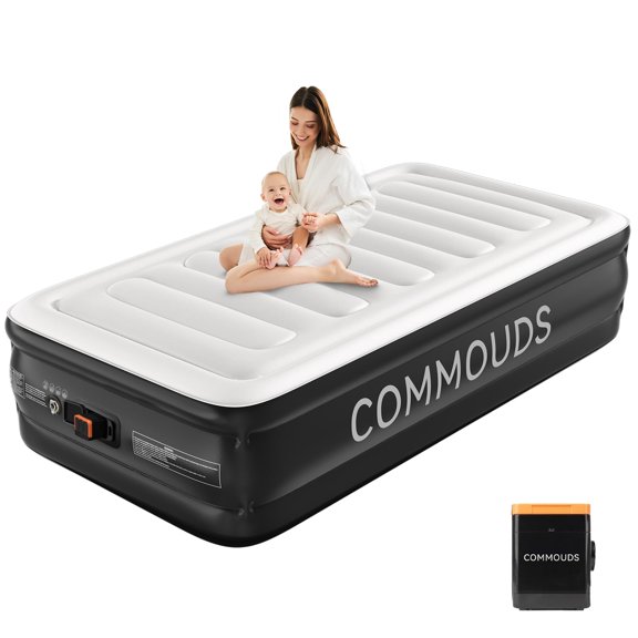 Colchón inflable COMMOUDS Twin de 46 cm con bomba de batería
