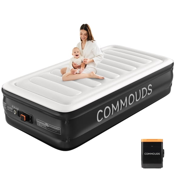 Colchón inflable COMMOUDS Twin de 46 cm con bomba de batería