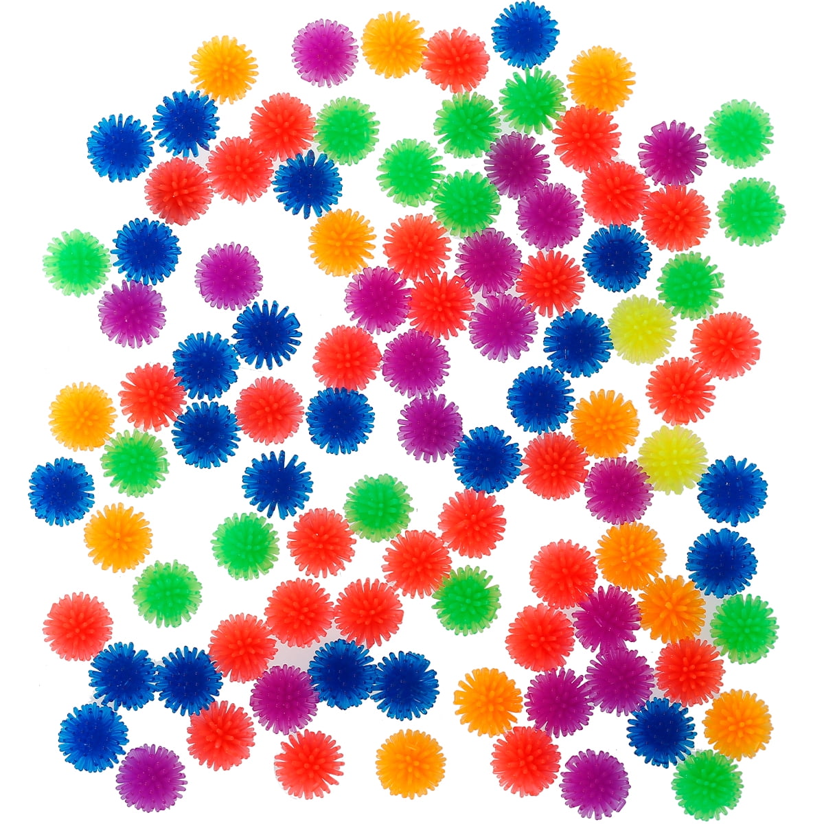 100 Pcs Spiky Hedge Balls Mini Spiky Porcupine Balls Multicolor Soft Sensory Balls Stress