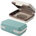 thumbnail image 1 of 2 Pack Prueba de Fugas Jabonera de Viaje, Jaboneras para Baño con Bandeja de Drenaje, Jabonera Portátil para Viajes, Camping, Actividades al Aire Libre, Gimnasio, Baño (Gris+Azul), 1 of 4