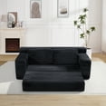 thumbnail image 3 of Jopath 83.5" Corduroy Loveseat Sofa,2-in-1 Convertible Sofa Bed,Upholstered Comfortable Sofa Couch for Small Space,Living Room,Apartment,Black, 3 of 7