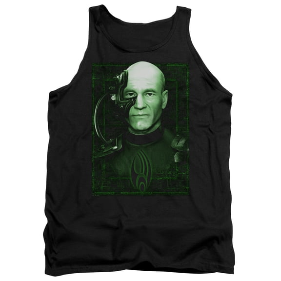 Trevco CBS1879-TK-1 Star Trek & Locutus of Borg Adult Cotton Tank Top, Black - Small