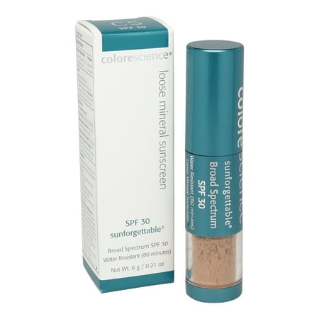 COLORESCIENCE ~ SUNFORGETTABLE LOOSE MINERAL SUNSCREEN SPF 30 BRUSH ~ MEDIUM (PERFECTLY CLEAR) MATTE