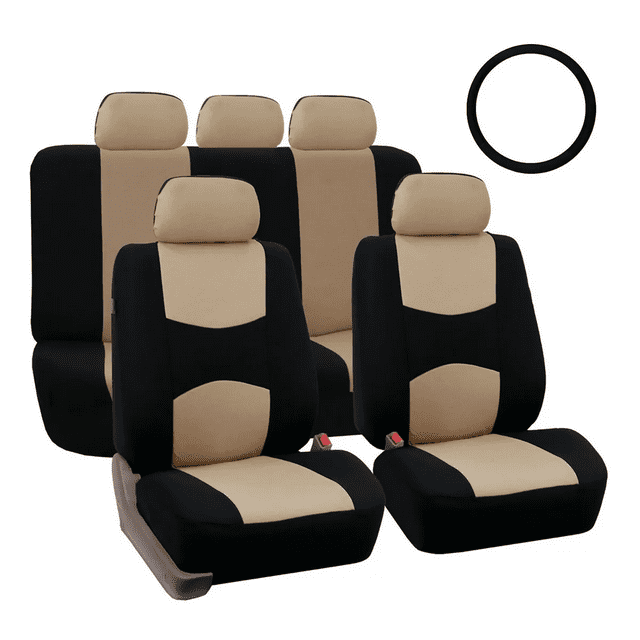 Juego De Fundas Para 5 Asientos De Automóvil 9pzs Beige