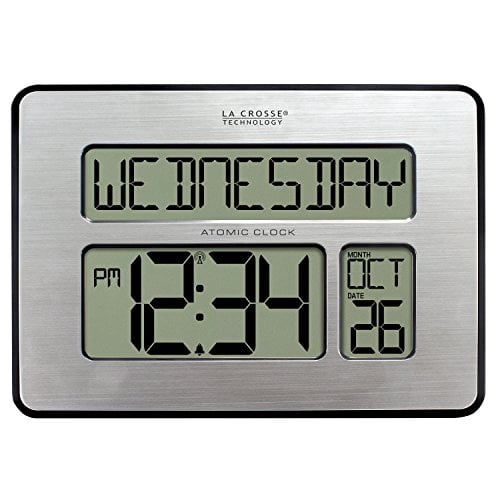La Crosse Technology 513-1419-INT Atomic Full Calendar Clock with Extra Large Digits