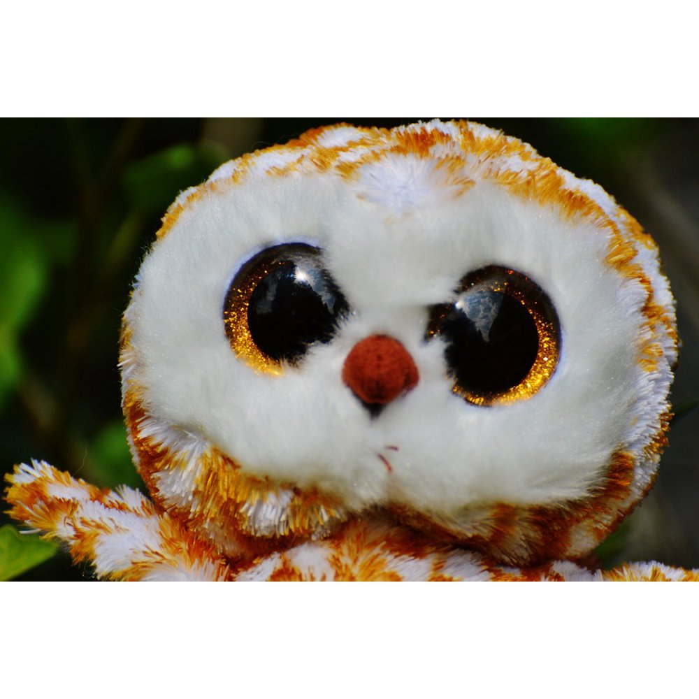 Stuffed Animal Barn Owl Feather Glitter Eyes Bird 12 Inch By 18 Inch