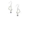 thumbnail image 2 of Delight Jewelry Silvertone Mini Paw with Purple Crystal Open Heart French Earrings, 2 of 4