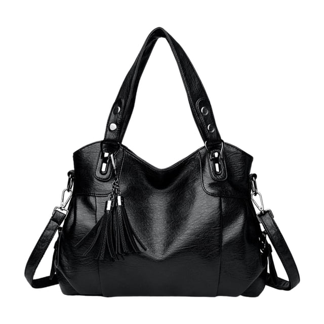 Bolsos de mano para mujer jinwen bolso de hombro gran capacidad citas desplazamientos viajes Negro