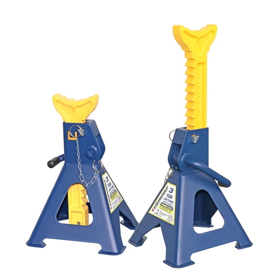 STRONGHOLD 3 Ton Jack Stands – Heavy Duty Safety Pin Ratchet Style for Cars & Trucks,Blue TH53003E