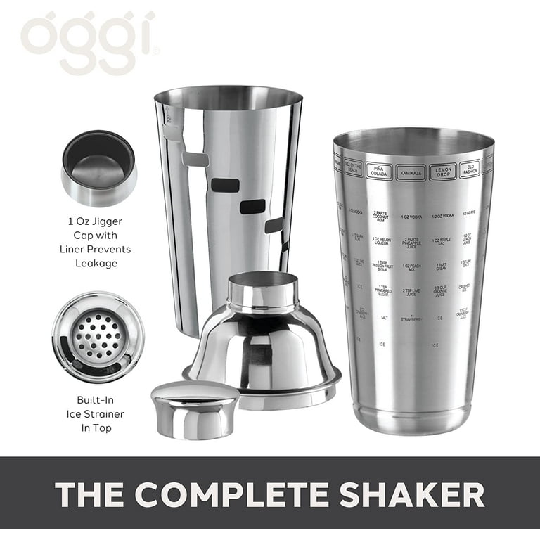 OGGI Dial-A-Drink Stainless Steel Cocktail Shaker (Gold