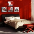 thumbnail image 4 of Eiffel Tower Wall Art Paris Wall Decor Red Umbrella Black and White Berlin Street Couple Canvas Print Painting Contemporary Romantic Artwork Picture for Bathroom Home Decoration 12x12" x 4 Panels, 4 of 6