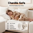thumbnail image 5 of 118" Chenille Boneless Sectional Sofa, 3-Seater Modern Modular Cloud Couch with Removable Ottoman, No Assembly Required, Beige, 5 of 11
