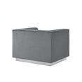 thumbnail image 5 of Inspired Home Anniston Velvet Club Chair with Silver Base and Horizontal Channel Tufting, Dark Grey, 5 of 6