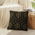 thumbnail image 4 of LALILO Throw Pillow Covers Golden Black Golden Floral Gold Black Cushion Cover 18" x 18", 2 Pack, 4 of 6
