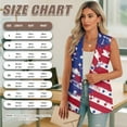 thumbnail image 7 of Uorisanigo American Flag Stripe Women's Jacket Vest Lightweight Sleeveless Women's Suit Vest Open Front with Pockets Waistcoat Vests Elegant Size S, 7 of 7