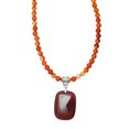 thumbnail image 3 of Sterling Silver with Natural Carnelian Bead Single Row Strand Necklace, 3 of 3