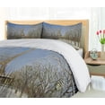 thumbnail image 5 of Ambesonne Winter Duvet Cover Sets, Snowy Paris City View, 2-Queen, White Blue Grey, 5 of 7
