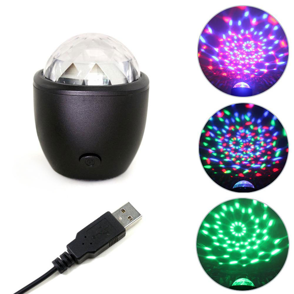 LED USB Mini Voice Activated Crystal Magic Ball LED Stage Disco Ball