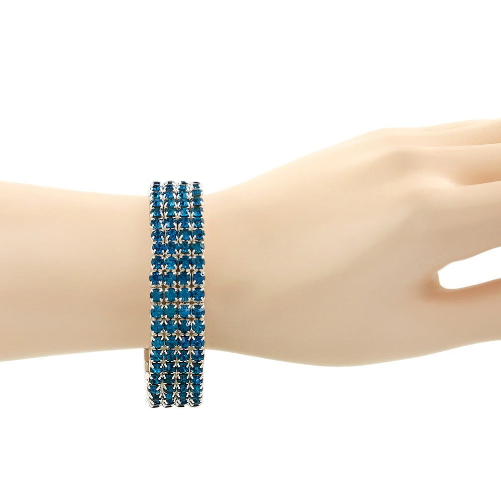 Falari Rhinestone Crystal Stretch Bracelet Sparkle Wedding