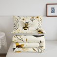 thumbnail image 5 of Erosebridal Vintage Bug Bee Full Size Comforter Sets,Kawaii Sunflower Floral Bedding Comforter Set,Cream Black,Light Gray Reversible,3 Pieces,1 Comforter and 2 Pillowcases, 5 of 7