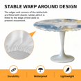 thumbnail image 6 of Modern Abstract Art Elastic Fitted Round Table Cover Blue Wash Painting Waterproof Outdoor Tablecloth for Holiday Party, Picnic, Patio & Dining Fits Tables Up to 55"-60", 6 of 8
