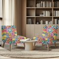 thumbnail image 4 of HELLHERO Trendy Armless Accent Chair Protector Stain Protection Scratch Resistant Accent Chair Cover for Hotel, Retro Pop Art Floral Patterns, 4 of 8
