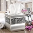 thumbnail image 6 of Creative Scents Bathroom Accessory Set - Decorative 6 Piece Bathroom Set - Features Soap Dispenser, Toothbrush Holder, Tumbler, Soap Dish, Tissue Box Cover & Trash Can (Silver Colored), 6 of 9