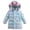 Mint Green, variant on Krdevn Girls Holographic Shiny Long Hooded Puffer Coat with Colorful White,8-10 Years