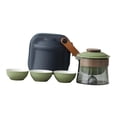 thumbnail image 3 of Mini viajes de cerámica TEAT Juego de té de vidrio al aire libre 1 olla 3 tazas de téware para la oficina de senderismo del día de la casa del día del Gris, 3 of 8