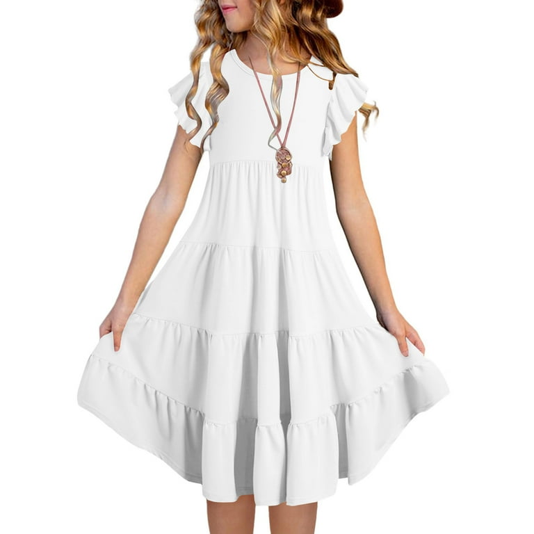 Toddler Girl’s Cotton Linen Dress – Daisy Print, Smocked, Long Sleeve, With Headband (Sizes 9M-4Y)