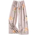 thumbnail image 4 of Womens Sweatpants Printed Elastic Waist Bow Comfy Wide Leg Wide Leg Sweatpants Women Purple One Size, 4 of 4
