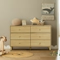 thumbnail image 2 of MIDODO 6 Drawer Dresser with 4 Foldable Drawer Dividers, Wood Mid Century Modern Chest of Drawers, Dresser TV Stand, Storage Drawer Organizer, 2 of 10