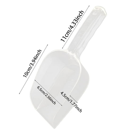Plastic Utility Shovel for Ice, Flour, Coffee, and Bar, Durable Round Bottom Scoop Set for Kitchen, Pantry, Pet Food, and Container Storage, Multi-Purpose Measuring Scoop 8.3x2.6IN