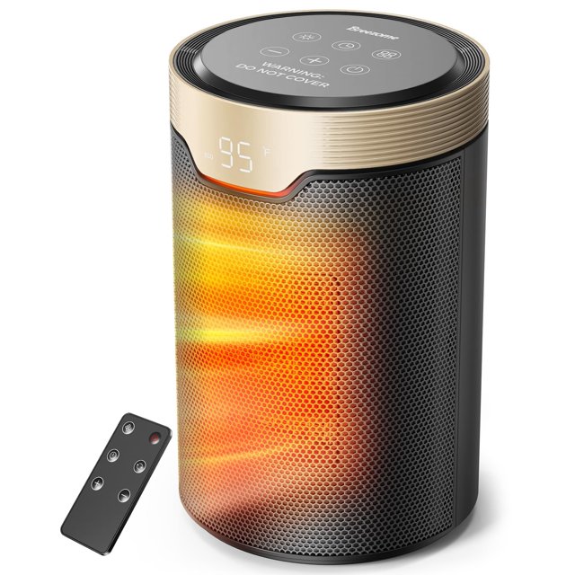 Calefactor portátil BREEZOME de 1500 W, silencioso, con control remoto