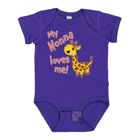 

Inktastic My Nonna Loves Me- Cute Giraffe Gift Baby Boy or Baby Girl Bodysuit