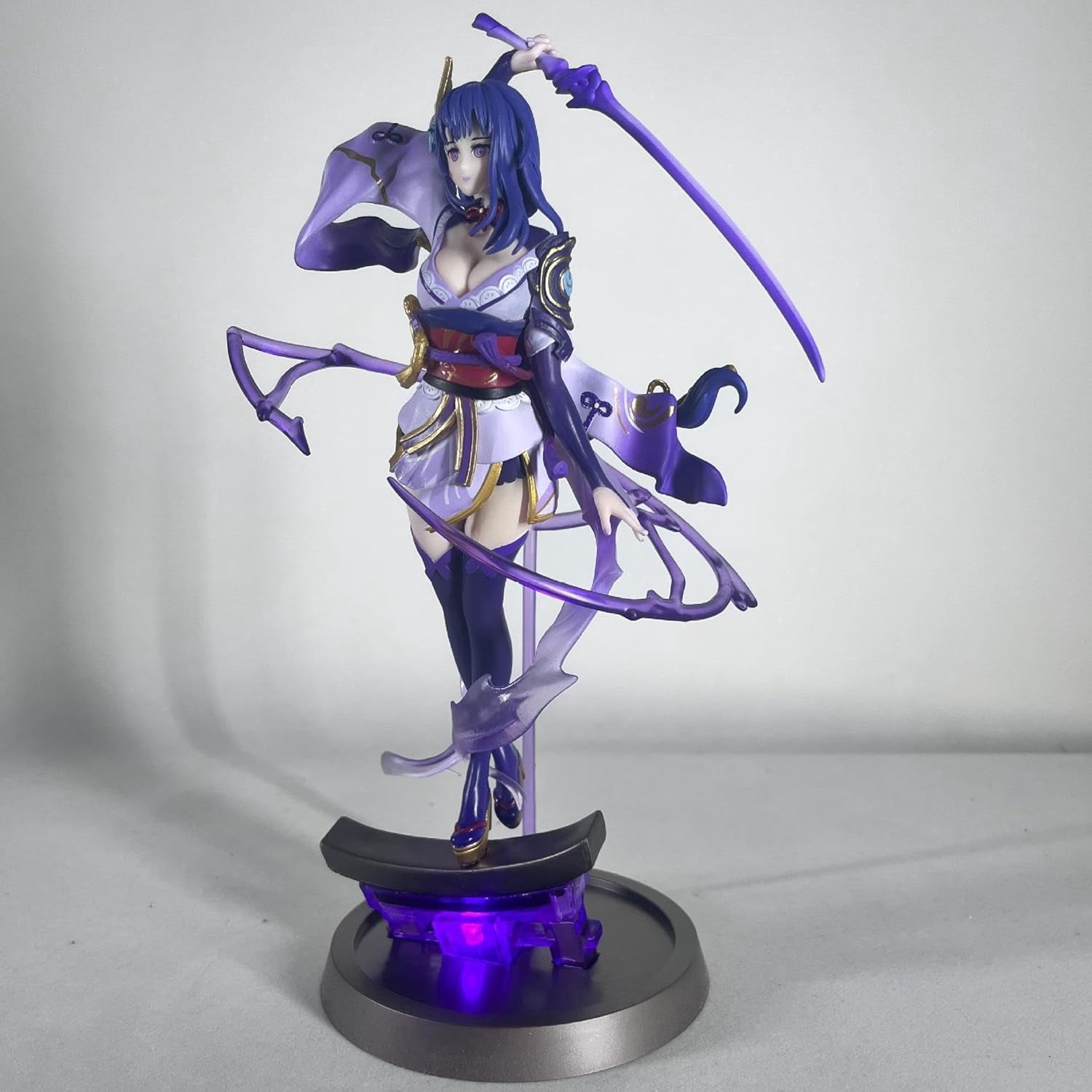 Raiden Shogun Figure Thunderous Silence Luminous Raiden Shogun Anime Figures 25cm/9.8inch PVC Model Collectible for Anime Fans Gift