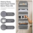 thumbnail image 3 of Over The Door Organizer with LifetimeWarranty, 4 Shelves & 4 Side Pockets, Large Storage Rack Holds 44lb, Heavy-Duty Reinforced Mesh Shelf for Bathroom, Closet, Toy Organization, Shoes, Towels, Grey, 3 of 7