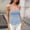 *Light Blue, variant on Women's Denim Square Neck Spaghetti Strap Tank Top ,Solid Color Casual Sleeveless Tops Blue^,Womens Plus S